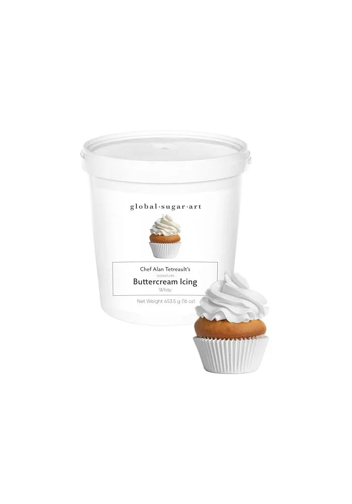 Global Sugar Art Premium White Buttercream Frosting for Cake Decorating (454 g) aypjb