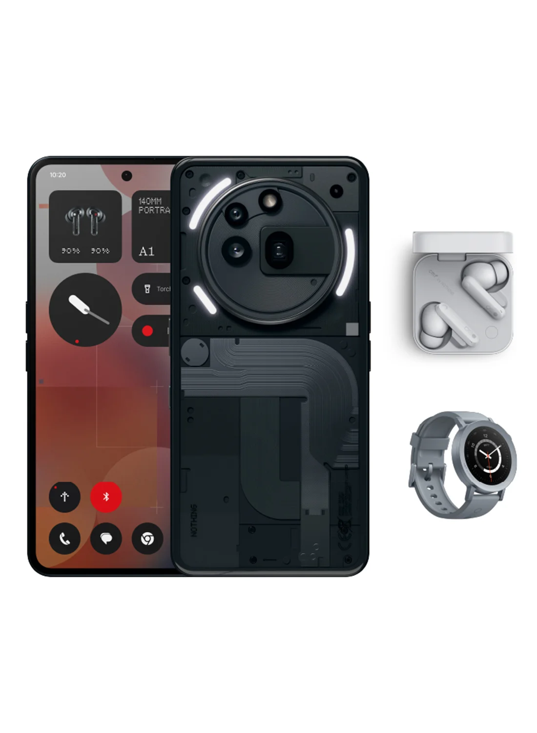 Premium 5G Smartphone Bundle 12GB RAM 256GB Storage with Wireless Earbuds and Smartwatch (Black, 6.77-inch Display) 0i3xj