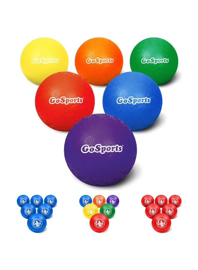 GoSports Inflatable Dodgeball Set (6 Pack, 5 Inch) Soft-Touch Foam Balls with Pump and Mesh Carry Bag wt6y2