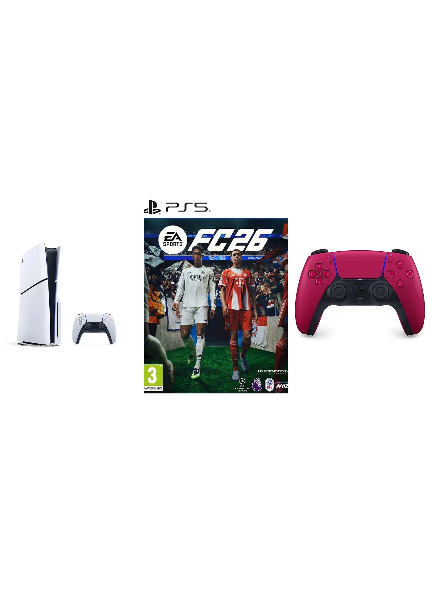 Premium Disc Slim Gaming Console Bundle With Extra Cosmic Red Controller And FC 26 (International Version) mobt9