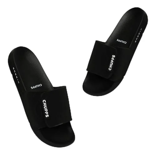 Premium Orthopedic Slippers for Men Lightweight Breathable Anti-Skid Flip Flops (Black, 42 EU) fhvt0
