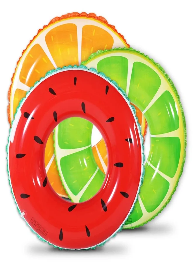 WateBom Fruit Pool Float Inflatable Swim Ring Watermelon Design Premium PVC Summer Pool Toy for Kids (Orange, 90 cm) c9pbz
