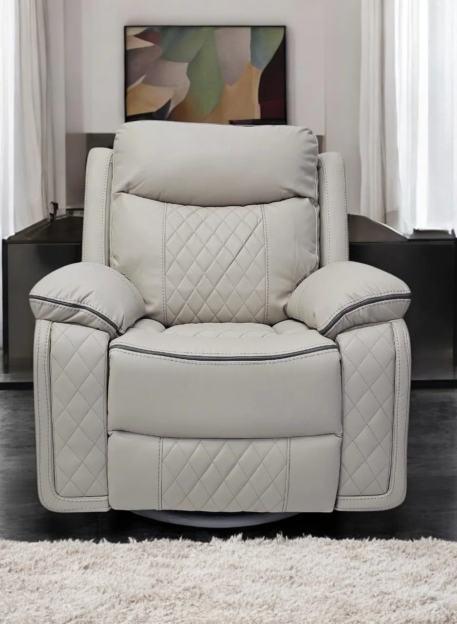 Multi Home Furniture Electric Reclining Sofa with Footrest and Back Support (Beige, Premium Faux Leather) f2mp8