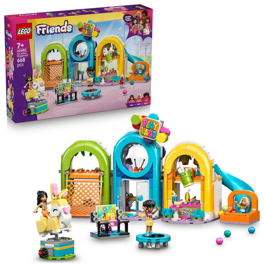Building Blocks Fun Indoor Playground Construction Set (668 Pieces, Kids Educational Toy) bn1y1