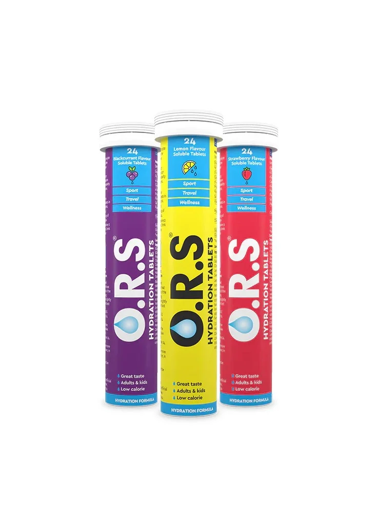 O.R.S Hydration Tablets Electrolyte Supplement Mix (3 Flavours, 72 Tablets) mo382