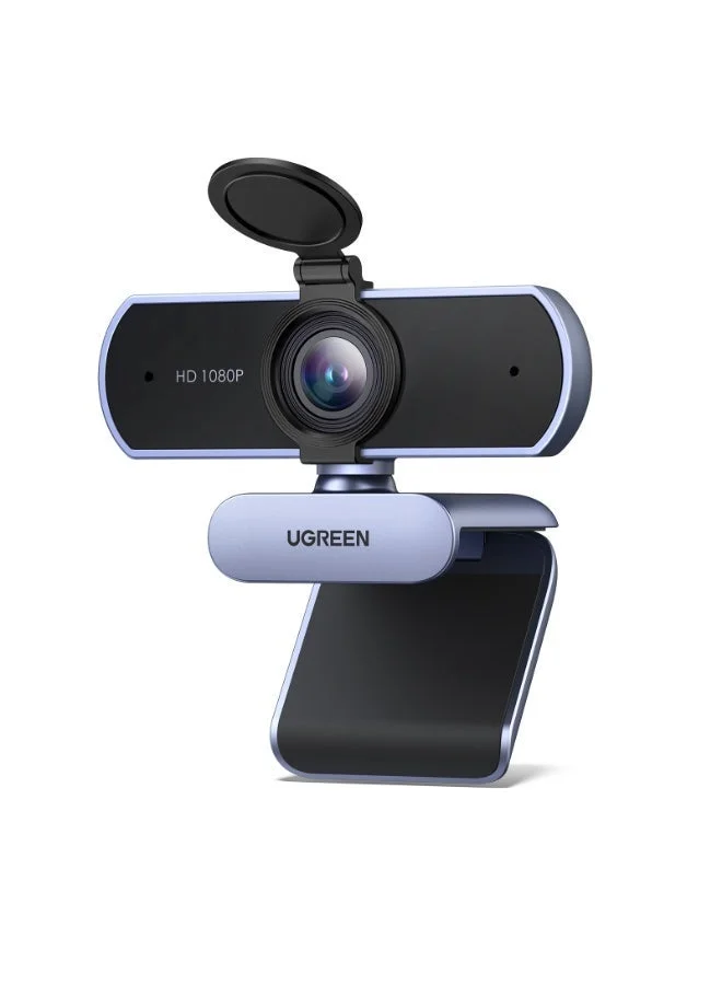 Ugreen 1080P HD Webcam with Dual Noise Reduction Microphones and Auto Light Correction for Laptop and Desktop (Grey) mhwka