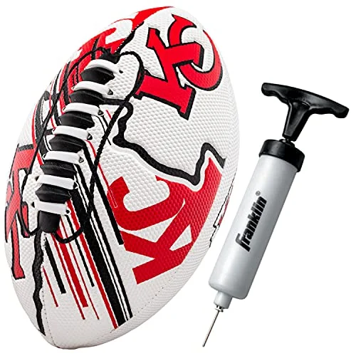 Franklin Sports NFL Youth Mini Football - Easy Grip Texture - Junior Size Ball (8.5 inch, Kansas City Chiefs) 8genu