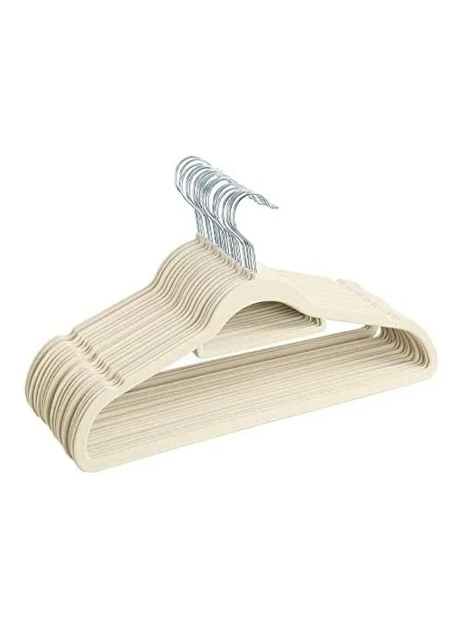 Red Dot Gift Non-Slip Velvet Clothes Hangers Premium Space-Saving Design (Beige, 100-Piece Set, 42x22cm) 1ln1y
