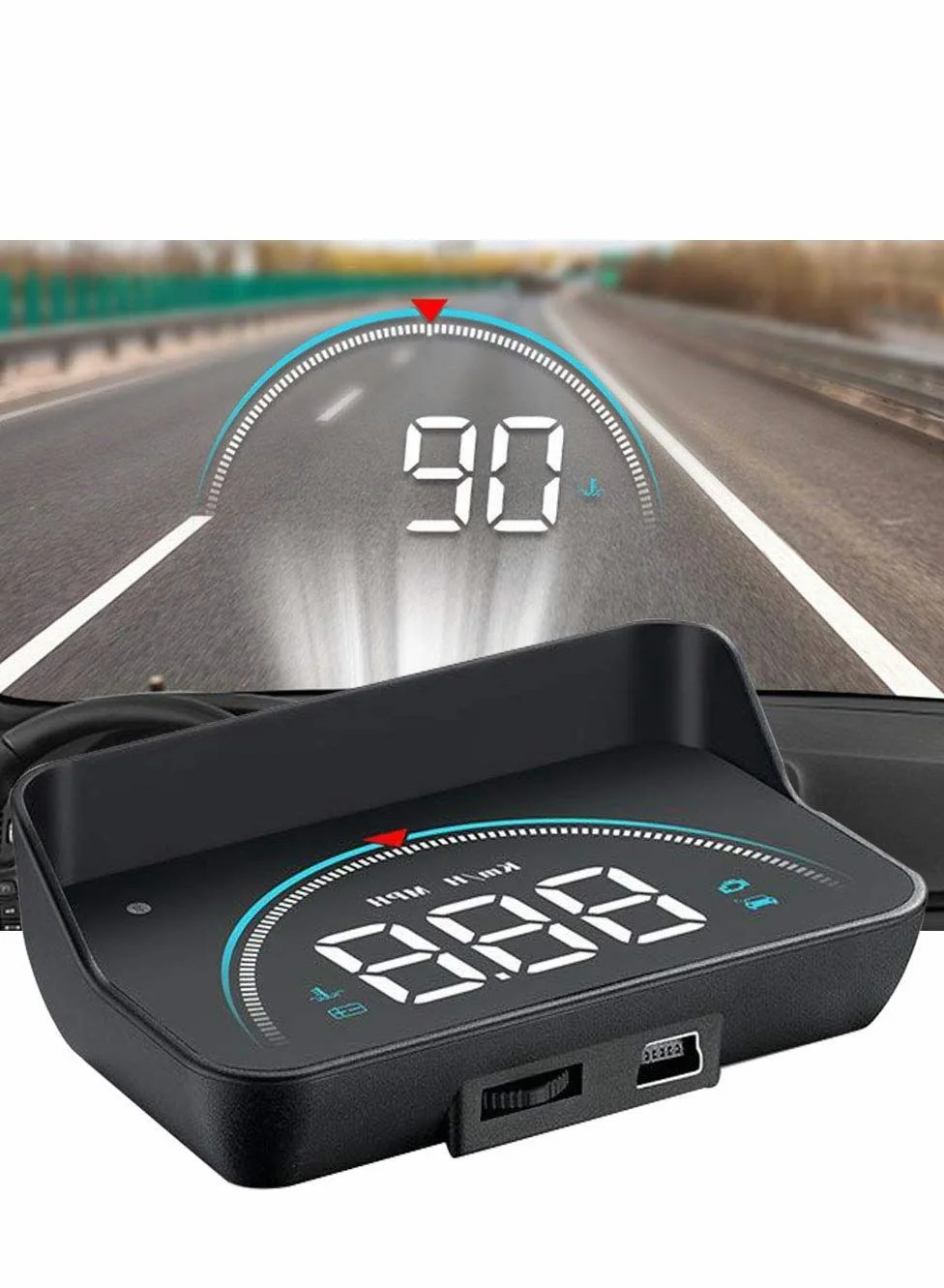 Excefore Vehicle Head Up Display Speedometer Projector with Speed Warning for Cars and Trucks (OBD II Compatible) kv766