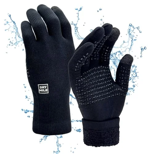 DRYMILE Alpine Waterproof Thermal Gloves Touchscreen Compatible Non-Slip Grip for Outdoor Sports (Black, Large) mrdjl