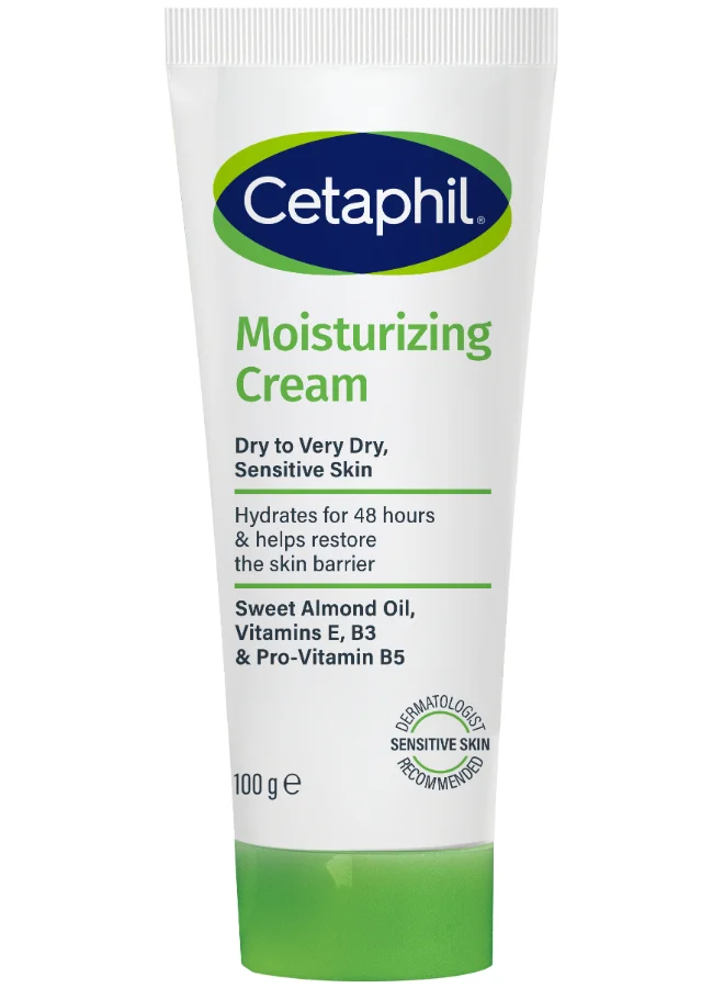Cetaphil Moisturizing Cream for Dry to Very Dry Sensitive Skin with Niacinamide and Vitamin B5 (Unscented, 100g) 241bz