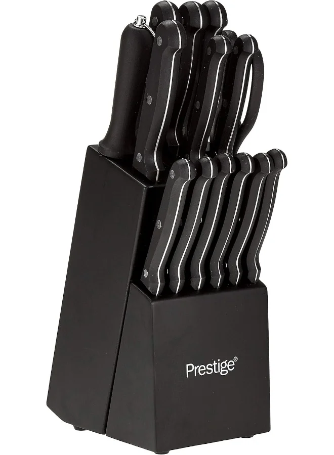 Premium Stainless Steel Knife Block Set (15-Piece, Black) Professional Japanese Blades for Precision Cutting s1w4m