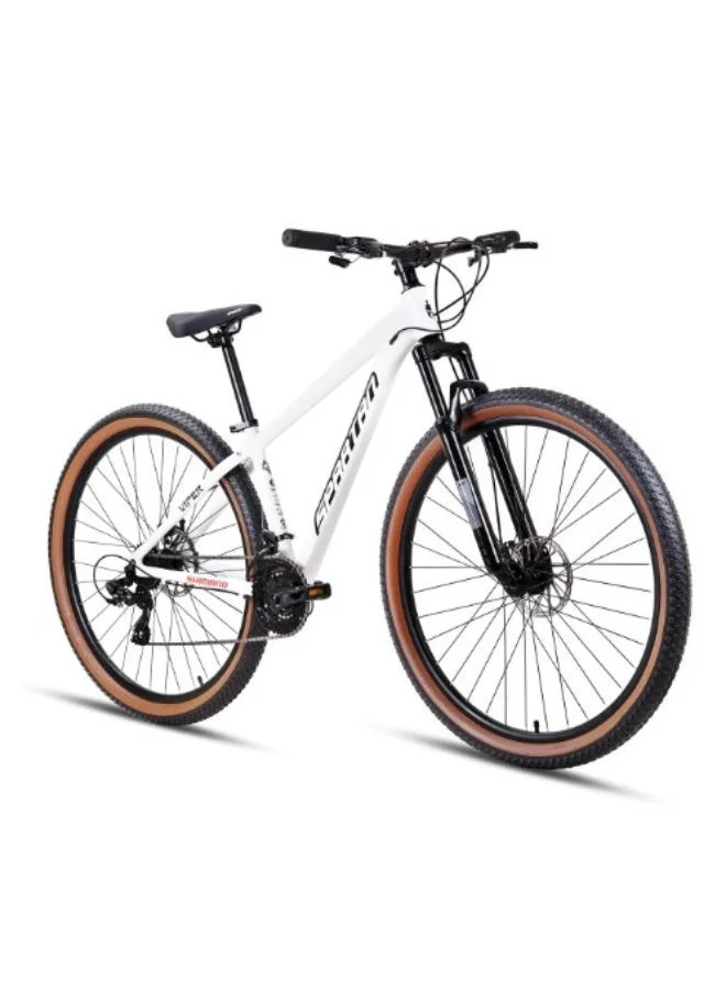 Spartan Viper Hardtail Mountain Bike 21-Speed Alloy Frame with Front Suspension and Disc Brakes (29-Inch Wheel, White) guqjk