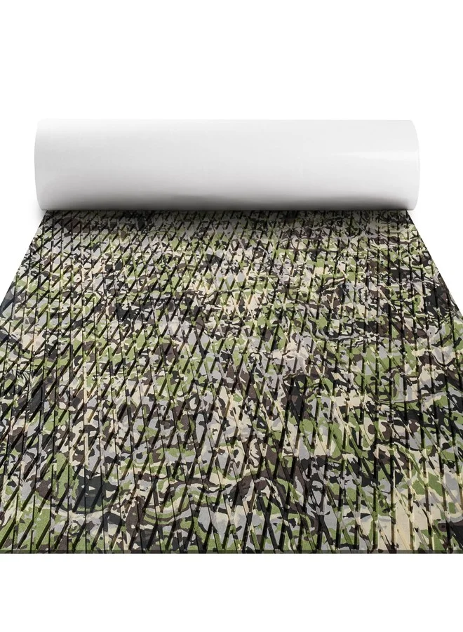 FOCEAN Marine Decking EVA Foam Boat Flooring Self-Adhesive Non-Slip Mat for Yacht RV Kayak (Forest Camo, 240cm x 40cm) klkx6