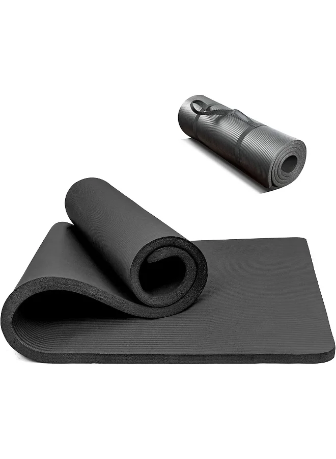 PROIRON Yoga Mat High Density NBR Exercise Fitness Mat Non-Slip Surface (Black, 183 cm x 61 cm x 15 mm) 9cpm9