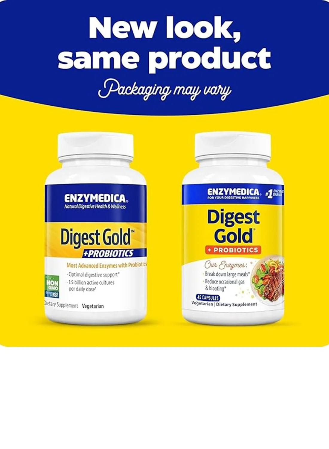 Enzymedica Digest Gold Plus Probiotics Premium Digestive Enzyme Supplement (45 Capsules) bkjzo
