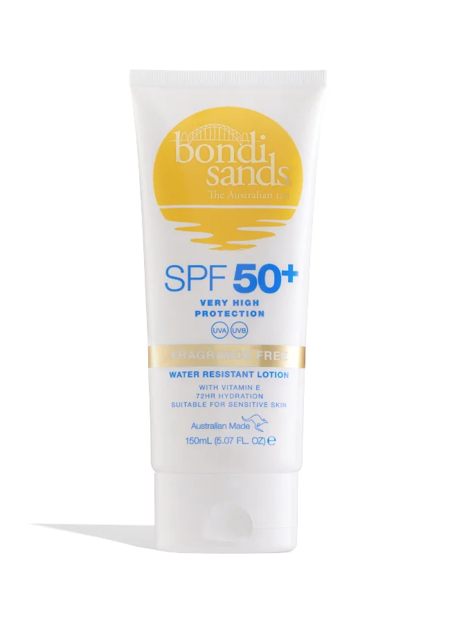 BONDI SANDS Sunscreen Lotion SPF 50+ Broad Spectrum UVA UVB Protection Fragrance Free Non-Greasy Daily UV Defence (150 mL) xn9o7