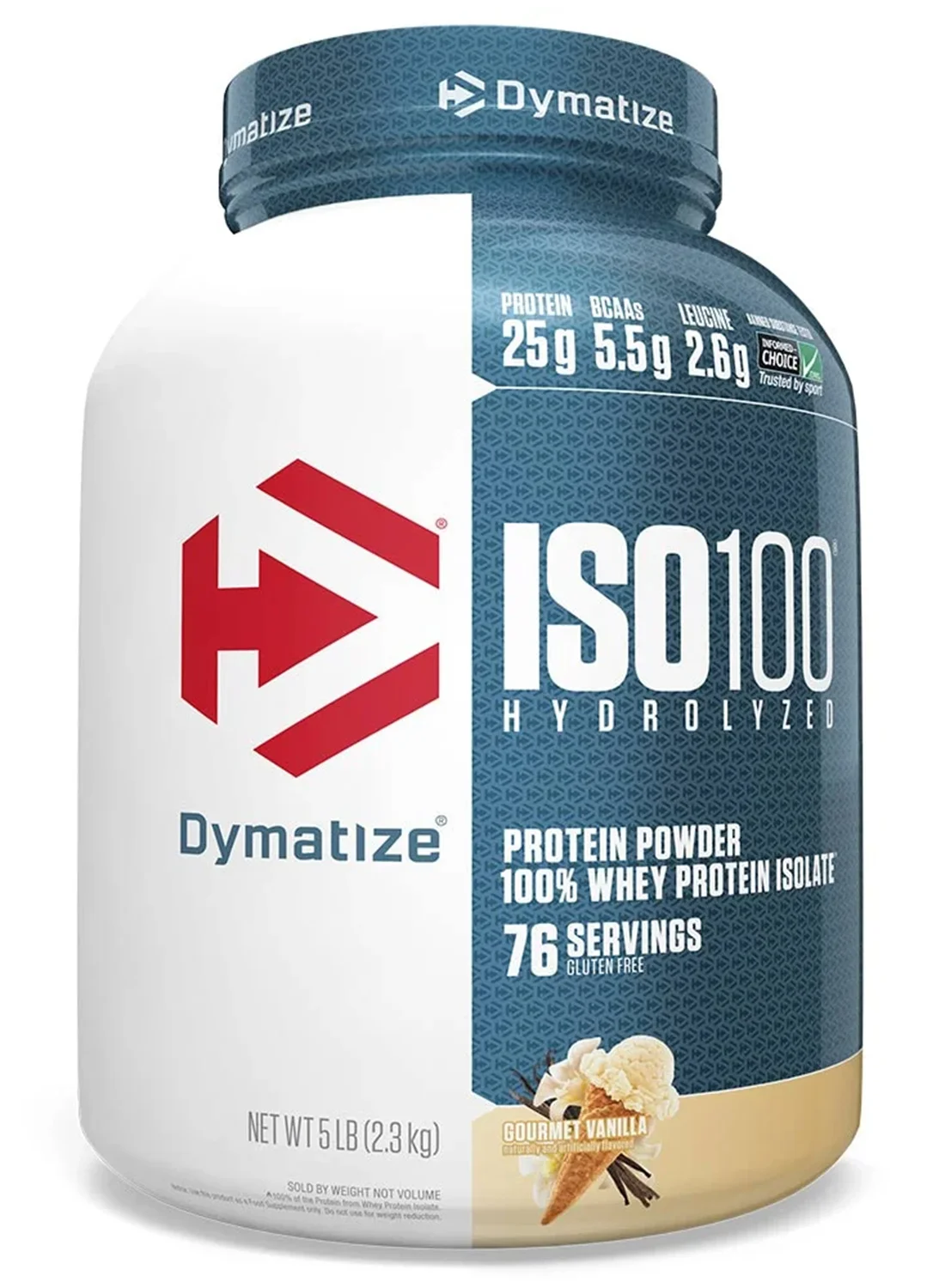 Dymatize ISO100 Hydrolyzed Whey Protein Powder Gourmet Vanilla (2.27 kg) loy85