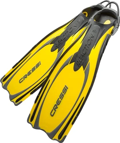 Premium Adjustable Open Heel Diving Fins High-Performance Hydrodynamic Design (Yellow/Silver, XS/S) 4vy87