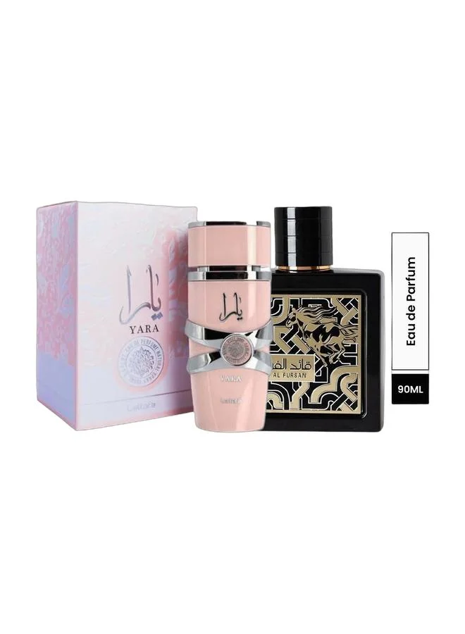 Lattafa Premium Fragrance Duo Set Yara EDP 100mL and Qaed Al Fursan EDP 90mL for Women and Men vjze9