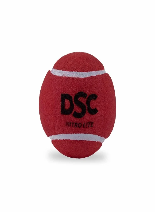 Nitro Lite Cricket Tennis Ball Premium Soft Practice Ball for Turf Tournaments (Red, 6 Pack) p1z2y