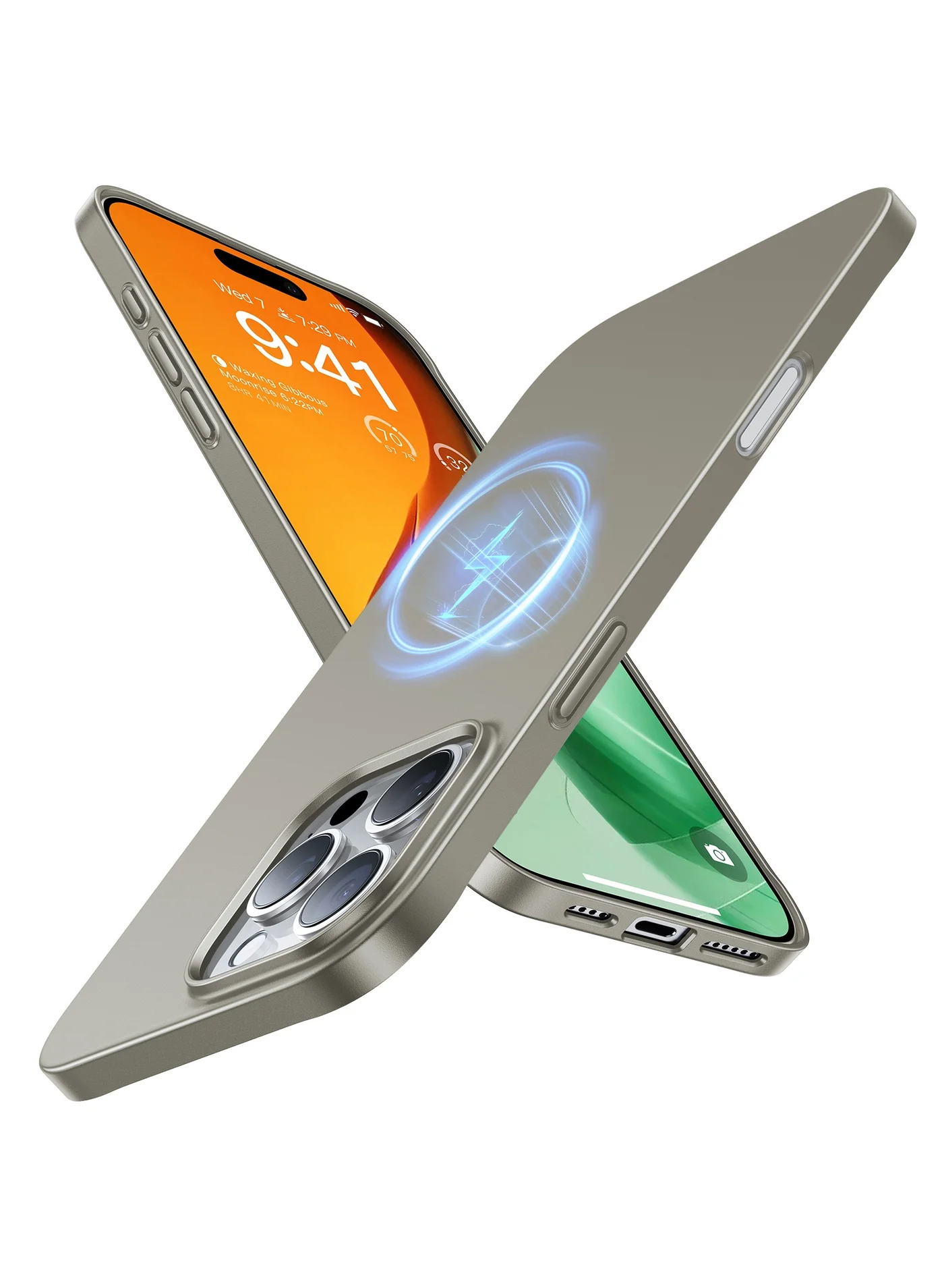 Premium Magnetic Slim Protective Case for 6.3-inch Smartphone (Titanium Grey, 6.3 inch) ivp0u