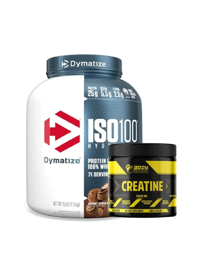 Premium Whey Protein Isolate Powder with Creatine for Muscle Recovery (Gourmet Chocolate, 2.27 kg) 9gpxr