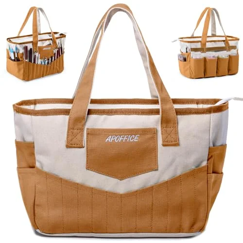 APOFFICE Pottery Tools Organizer Bag with Multi-Pockets for Clay Sculpting and Ceramic Craft Supplies (Washable Canvas, 30 cm x 20 cm) n3ouy