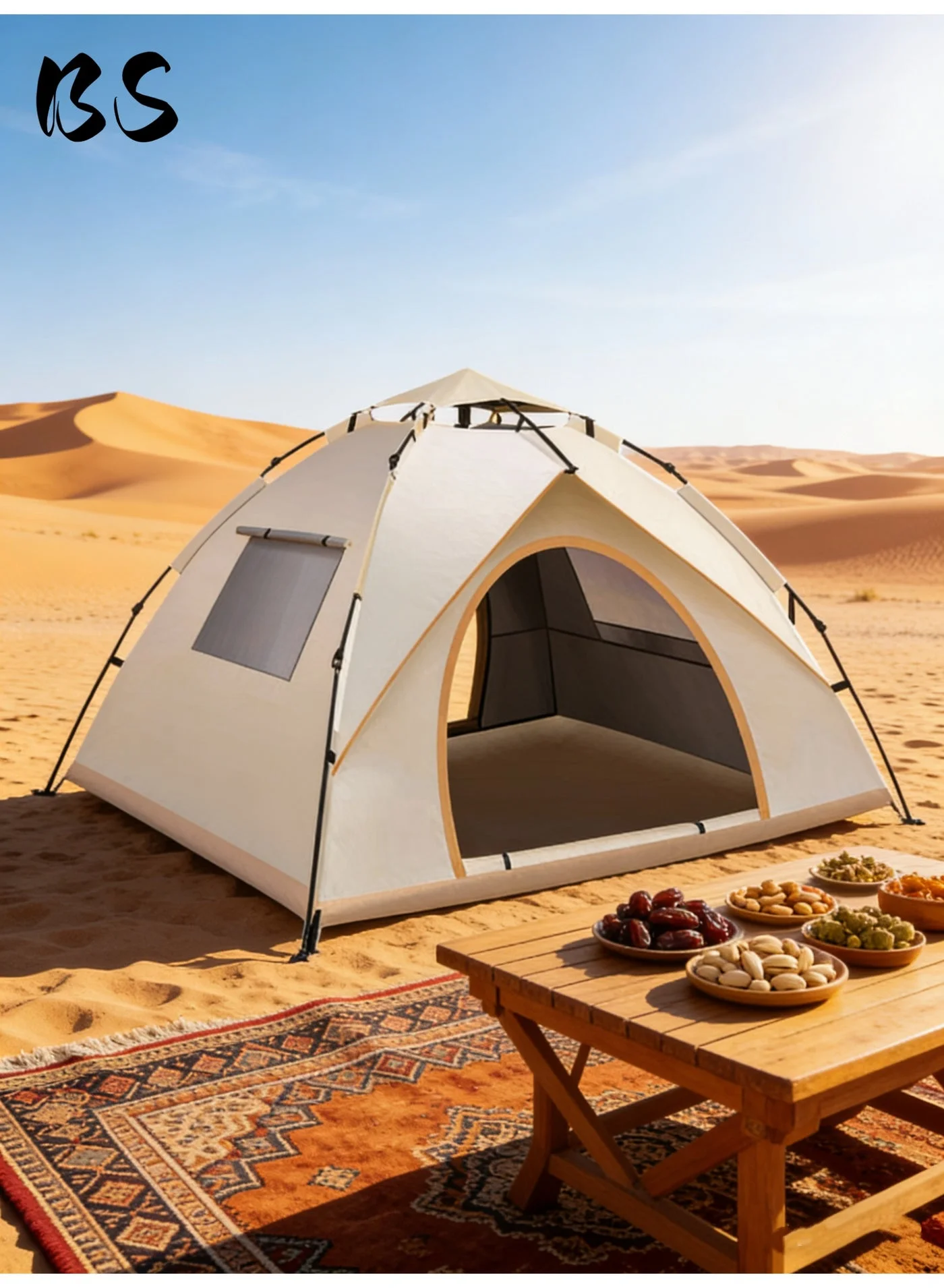 BS Outdoor Family Camping Tent (4-5 Person, Waterproof 210D Oxford, UV Protection) fw07h