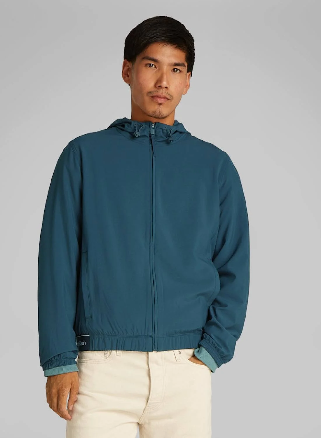 Premium Lightweight Windbreaker Jacket for Men (Polyester, Black, Large) kuk0x