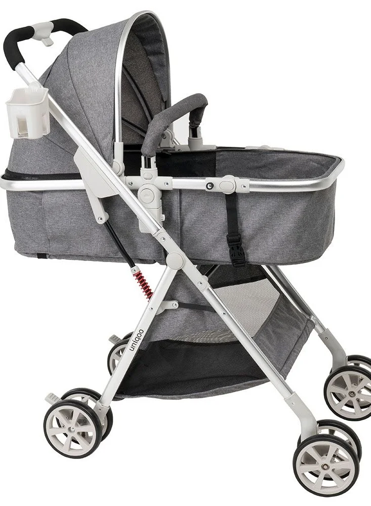 Premium Portable Pram Lightweight Foldable Stroller for Infants and Toddlers (Grey, Single Pack) 89uux