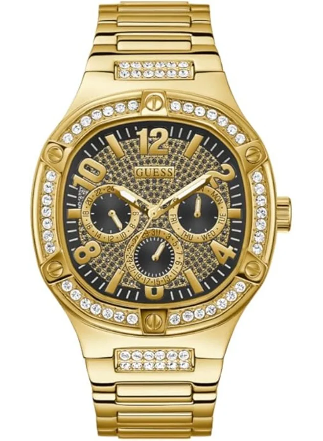 Premium Men's Multifunction Analog Watch Gold Tone Stainless Steel Case (46mm) gy3ch