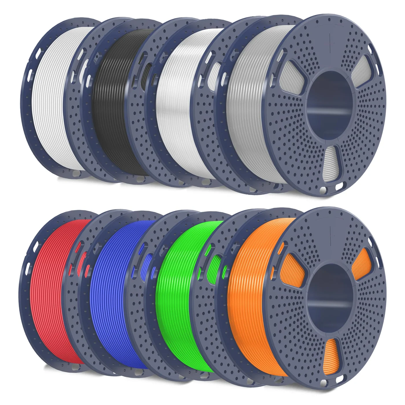 Premium Flexible TPU 3D Printer Filament 1.75mm High Speed 95A Bundle (Multi-Color, 8 Rolls, 2kg Total) 42983