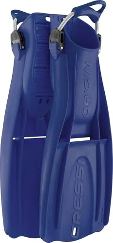 Premium Adjustable Open Heel Diving Fins Lightweight Durable Scuba Gear (Blue, LXL) 2wxv4