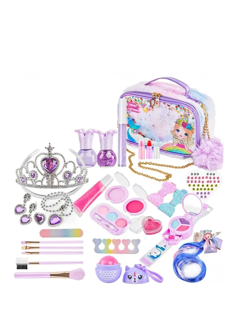 YZMA GLOBAL Unicorn Makeup Kit for Kids Washable Cosmetic Set for Girls (Multicolor, 1 Set) a7nc7