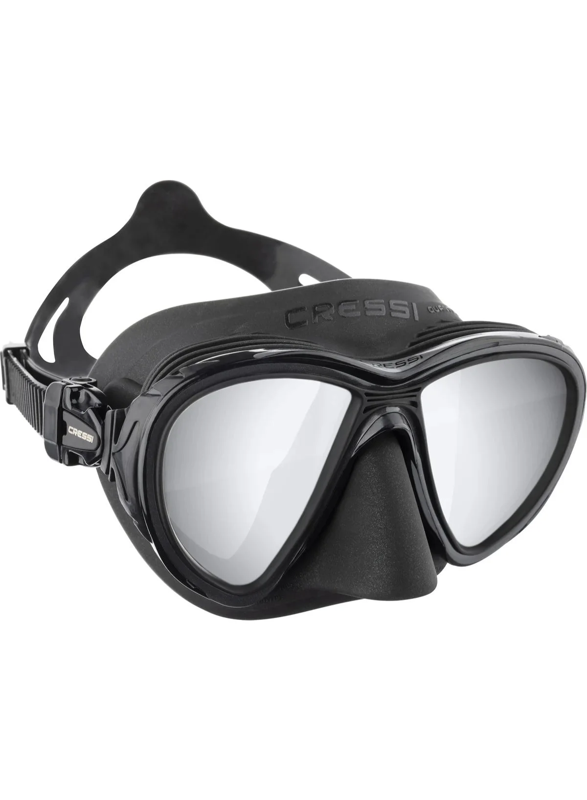 Premium Scuba Diving Mask with Mirrored Lens Anti-Fog Professional Snorkeling Gear (Black, One Size) xard6