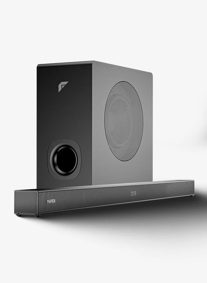 Faster T4000 2.1 Channel Home Theater Soundbar System with Wireless Subwoofer (120W, Bluetooth 5.2, HDMI ARC, Black) 46fsq