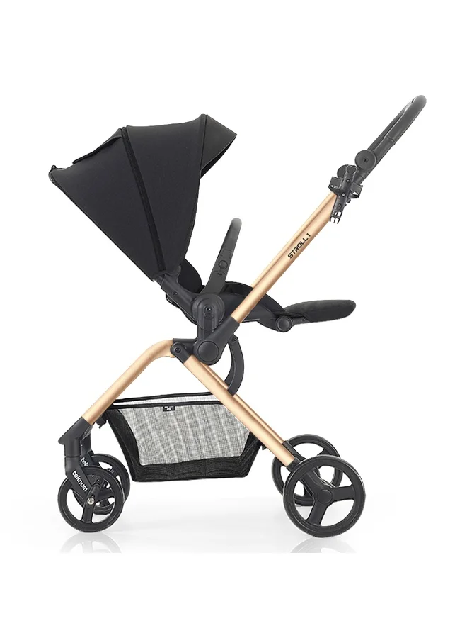 Premium Reversible Travel Stroller Lightweight Foldable Pushchair for Infants and Toddlers (Gold) f3uww