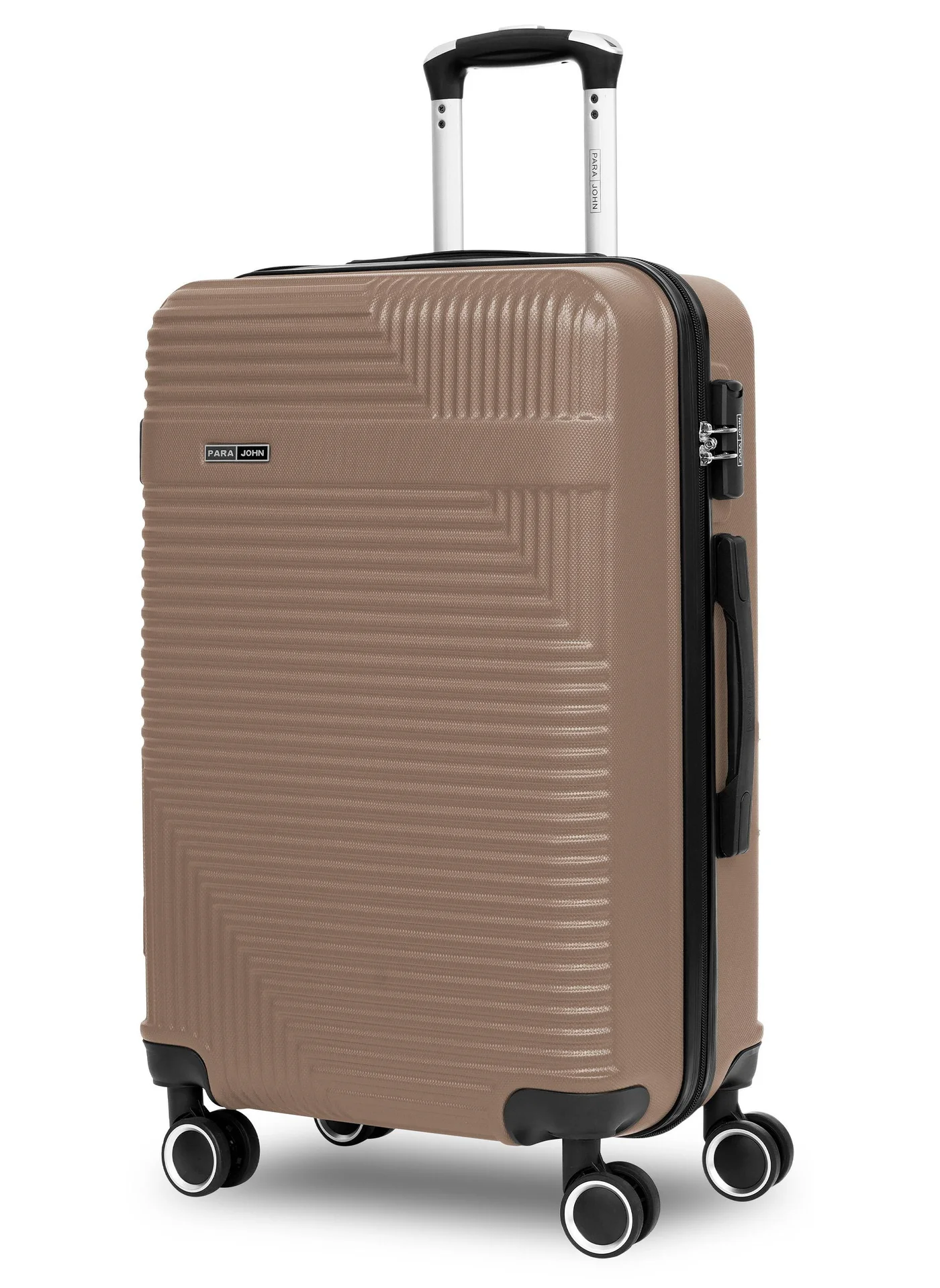 PARAJOHN Large Hardside Spinner Luggage Trolley Premium ABS Suitcase with 360-Degree Wheels (Champagne, 28 Inch) 4sjrl