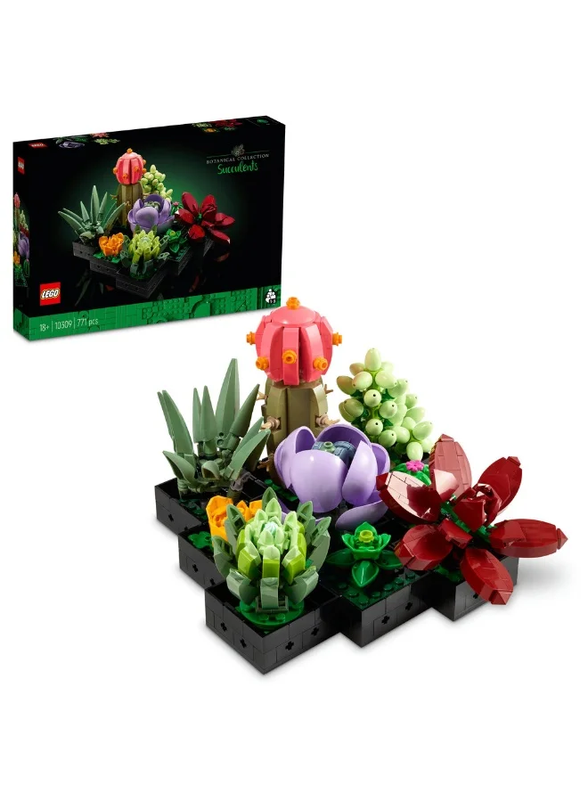 Building Blocks Botanical Succulents Plant Display Set (Premium Plastic, 771 Pieces) for Home Decor aie1w