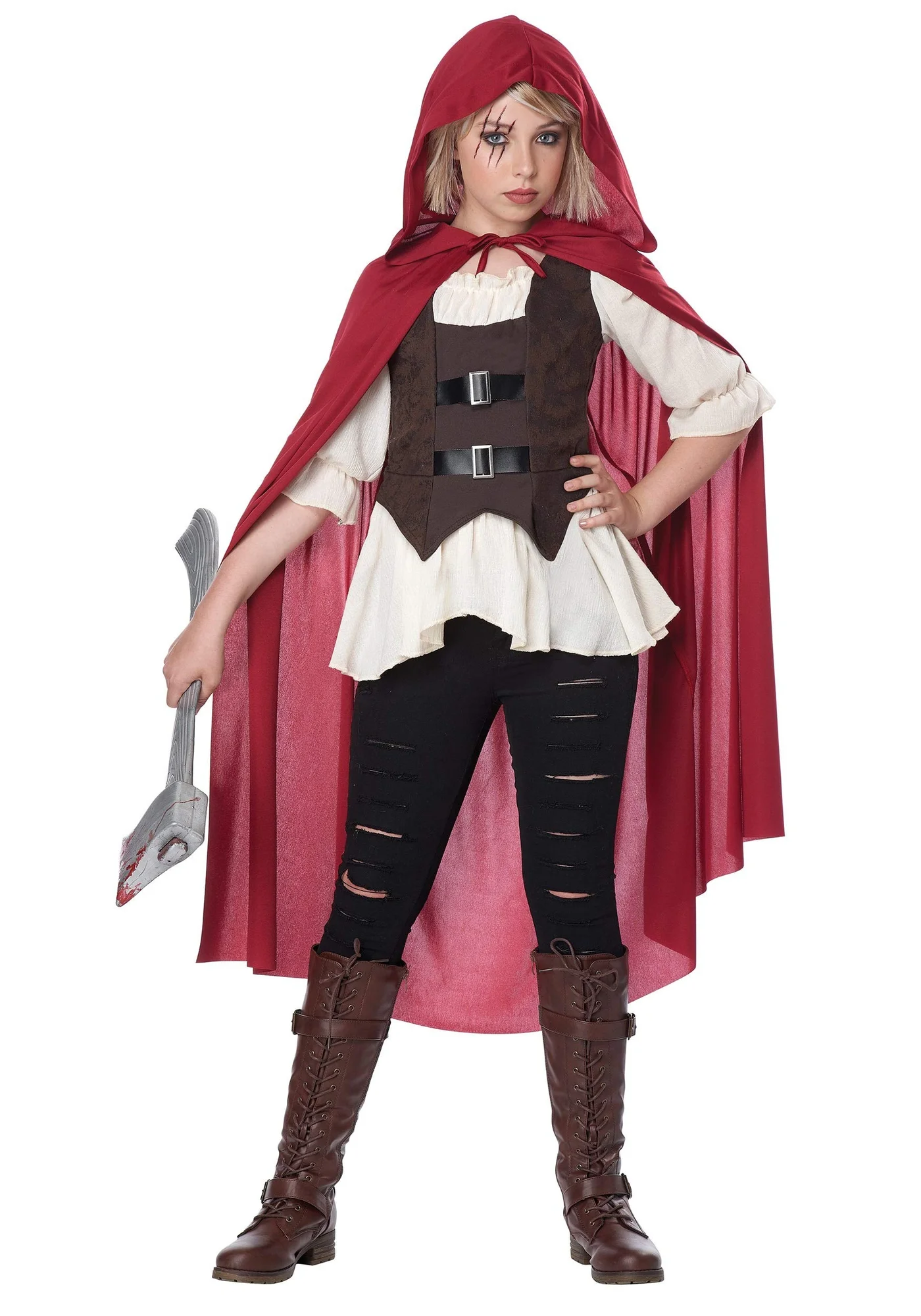 California Costumes Girls Modern Red Riding Hood Costume Premium Dress-Up Outfit (Red, Kids) 9ykfx