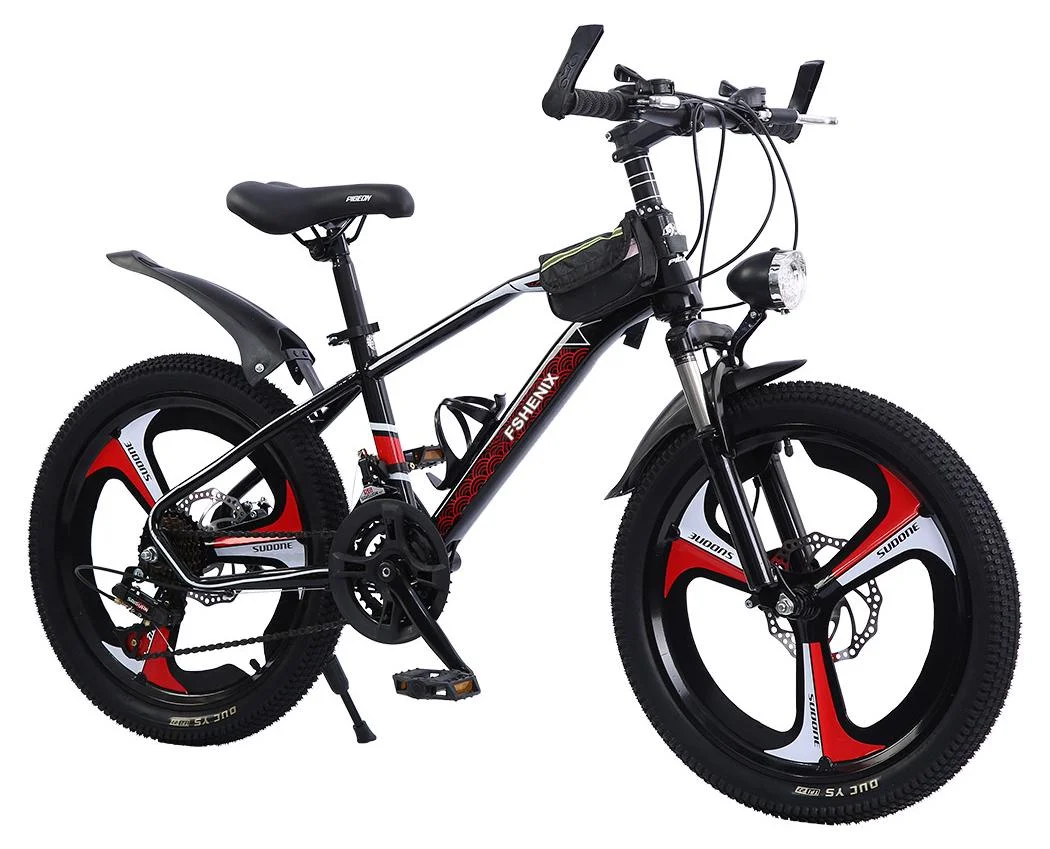 FSHENIX Kids Mountain Bike High Carbon Steel Frame with Dual Disc Brakes and Shock Absorber (18-22 Inch) zaoms