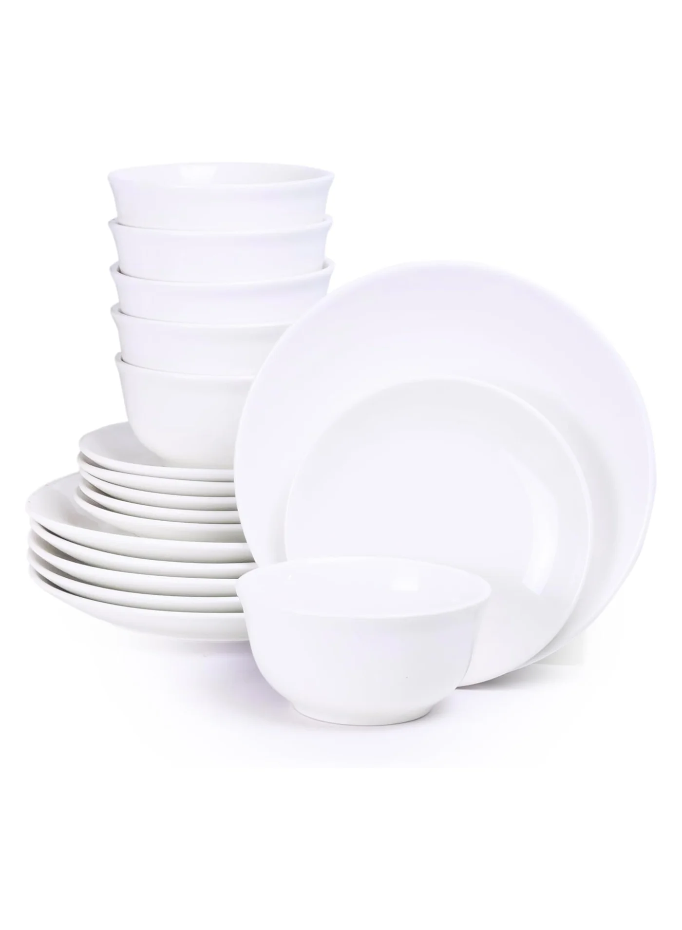 Premium Porcelain Dinnerware Set 18-Piece Elegant Ceramic Crockery for 6 (White, 26.8 cm) i2l69