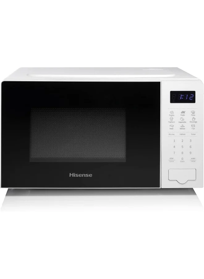 Hisense Digital Solo Microwave Oven (20 L, 700 W, White) Freestanding Kitchen Appliance with 9 Auto Cook Menus 0i1du