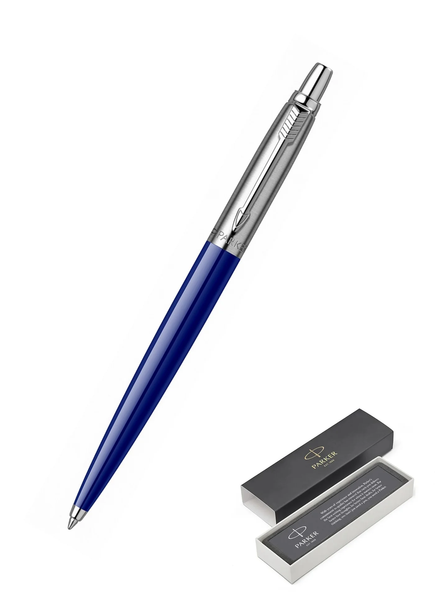 Premium Ballpoint Pen Retractable Writing Instrument with Navy Blue Barrel and Blue Ink (1-Piece) 2eq5l