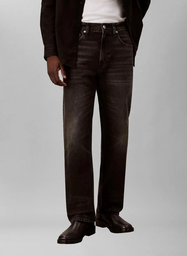 Premium 90s Straight Fit Denim Jeans (Blue, 32W x 32L) gt3dp
