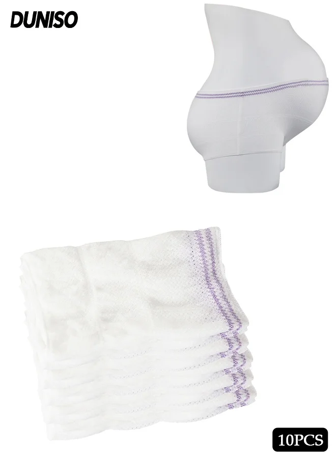 DUNISO Disposable Postpartum Underwear High Waist Breathable Mesh Panties for Surgery and Maternity (White, 12 Pack, XL) a9ozg