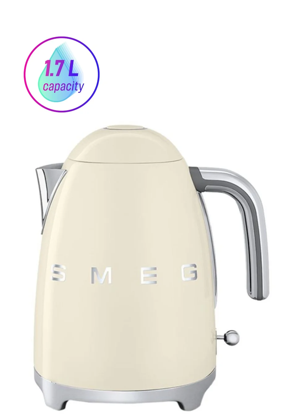 Retro Aesthetic Electric Kettle Stainless Steel Premium Kitchen Appliance (Cream, 1.7 L) vof4p