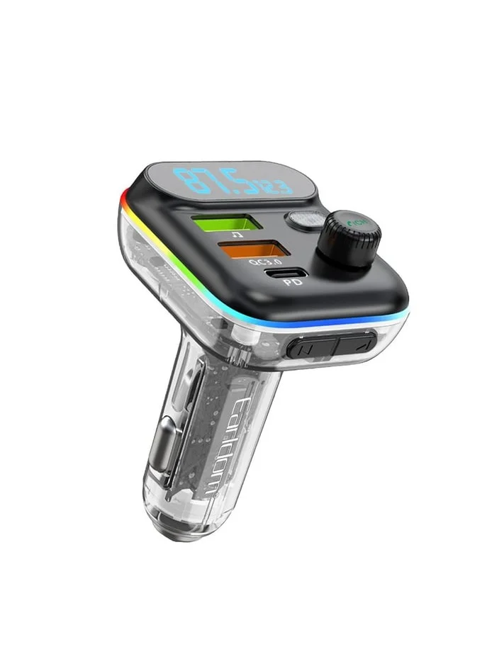 Earldom M80 Bluetooth FM Transmitter with USB 3.0 and Type-C PD Fast Charging (Black) zumbq