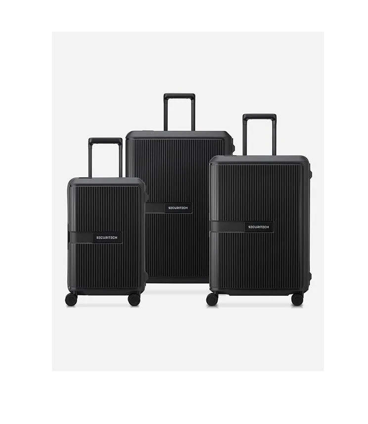 Premium 3-Piece Hardside Luggage Set with 360-Degree Double Spinner Wheels (Black, 3-Piece Set) 8l0f3